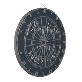 Aangepaste naam Navy Blue Witte Speelafspraak Mini Dartbord (Voorkant Links)
