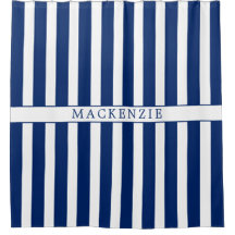 Aangepaste naam Navy en witte verticale strepen