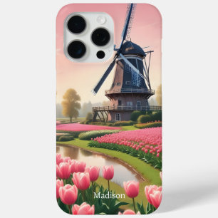 Aangepaste Naam Nederland Windmolens iPhone 15 Pro Max Hoesje