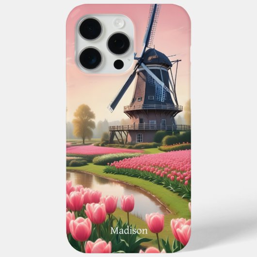 Aangepaste Naam Nederland Windmolens Case-Mate iPhone Case (Achterkant)