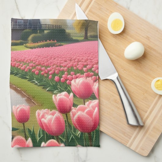 Aangepaste Naam Nederland Windmolens Theedoek (Quarter Fold)