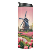 Aangepaste Naam Nederland Windmolens Thermosbeker (Geroteerd rechts)