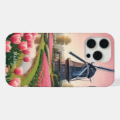 Aangepaste naam Nederlandse windmolens iPhone Hoesje (Achterkant horizontaal)