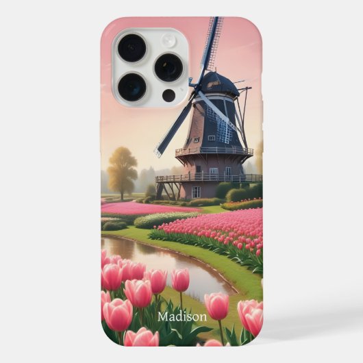 Aangepaste naam Nederlandse windmolens iPhone Hoesje (Achterkant)