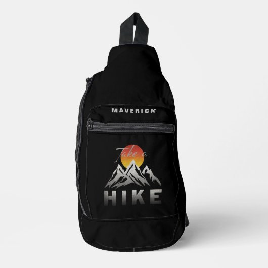 Aangepaste naam Neem een wandeling Kampeer Bergbek Sling Bag (Voorkant)