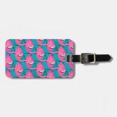 Aangepaste naam Neon Flamingos Bagagelabel (Voorkant horizontaal)