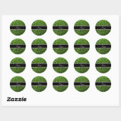 Aangepaste naam neon green glitter leopard print ronde sticker (Vel)