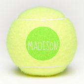 Aangepaste naam Neon Green Super Cute Tennisballen (Voorkant)