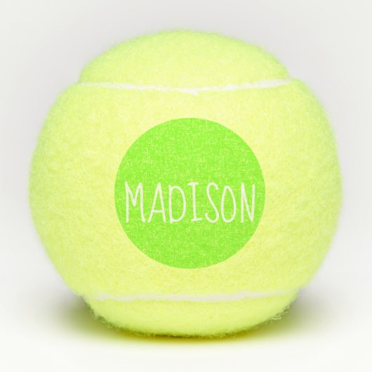 Aangepaste naam Neon Green Super Cute Tennisballen (Voorkant)