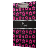 Aangepaste naam neon hot roze glitbloemen klembord (Links)