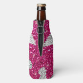 Aangepaste naam neon hot roze glitter angel wings flesjeskoeler (Fles Achterkant)