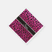 Aangepaste naam neon hot roze glitter cheetah prin servet (Hoek)