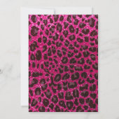 Aangepaste naam neon hot roze glitter leopard prin kaart (Achterkant)