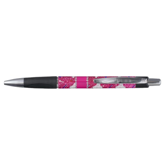 Aangepaste naam neon hot-roze glitter penseeltttan pen (Achterkant)