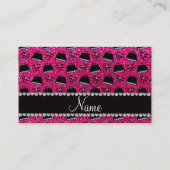 Aangepaste naam neon hot roze glitter purgeert boo contactkaartje (Achterkant)