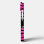 Aangepaste naam neon hot roze glitter zebra diaman Case-Mate iPhone case (Achterkant / Links)