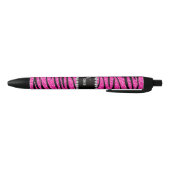 Aangepaste naam neon hot roze glitter zebra diaman zwarte inkt pen (Bodem)