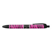 Aangepaste naam neon hot roze glitter zebra diaman zwarte inkt pen (Bovenkant)