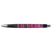 Aangepaste naam neon hot-roze glitterolifanten pen (Voorkant)