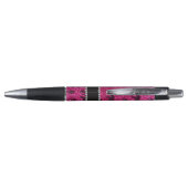 Aangepaste naam neon hot-roze glitterolifanten pen (Achterkant)