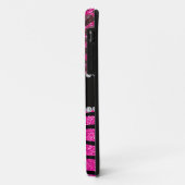 Aangepaste naam neon hot-roze zebrastrepen leopard Case-Mate iPhone case (Achterkant/links)