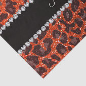 Aangepaste naam neon oranje glitter leopard print tissuepapier (Detail)