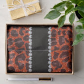 Aangepaste naam neon oranje glitter leopard print tissuepapier (Geschenk)