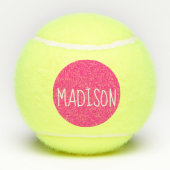Aangepaste naam Neon Pink Super Cute Tennisballen (Achterkant)