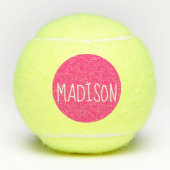 Aangepaste naam Neon Pink Super Cute Tennisballen (Voorkant)