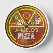 Aangepaste naam Neon Pizzeria Restaurant Wandklok (Voorkant)