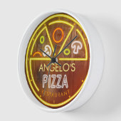 Aangepaste naam Neon Pizzeria Restaurant Wandklok (Hoek)