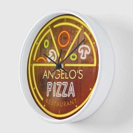 Aangepaste naam Neon Pizzeria Restaurant Wandklok (Hoek)