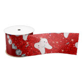 Aangepaste naam neon red glitter penselen and toot satijnen lint (Spoel)