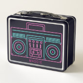 Aangepaste naam Neon Retro Cassette Player (Achterkant)