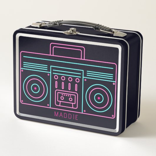 Aangepaste naam Neon Retro Cassette Player (Voorkant)