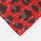 Aangepaste naam neon rode glittersplaat fleece deken (Hoek)