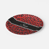 Aangepaste naam neon rode glittersplaat papieren bordje (Gekanteld)