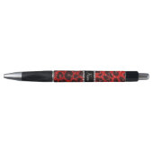 Aangepaste naam neon rode glittersplaat pen (Voorkant)