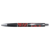 Aangepaste naam neon rode glittersplaat pen (Achterkant)