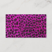 Aangepaste naam neon roze glitter leopard print contactkaartje (Achterkant)
