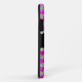 Aangepaste naam neon roze zilverglitterchevrons Case-Mate iPhone case (Achterkant/rechts)