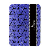 Aangepaste naam neonblauw glitter cheerleading magneet (Verticaal)