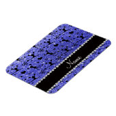 Aangepaste naam neonblauw glitter cheerleading magneet (Linkerzijde)