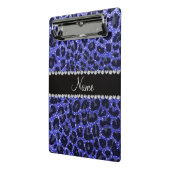 Aangepaste naam: neonblauw glitterblad mini klembord (Angled2)