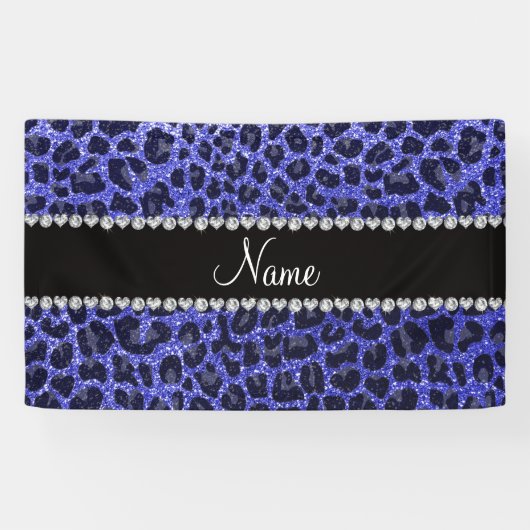 Aangepaste naam: neonblauw glitterblad spandoek (Horizontaal)