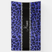 Aangepaste naam: neonblauw glitterblad spandoek (Verticaal)