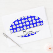 Aangepaste naam: neonblauwe volleyballen ovale sticker (Envelop)