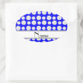 Aangepaste naam: neonblauwe volleyballen ovale sticker (Tas)