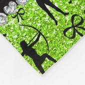 Aangepaste naam neongroene glitterarchie fleece deken (Hoek)