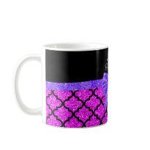 Aangepaste naam neonroze glitter marokkaanse paars